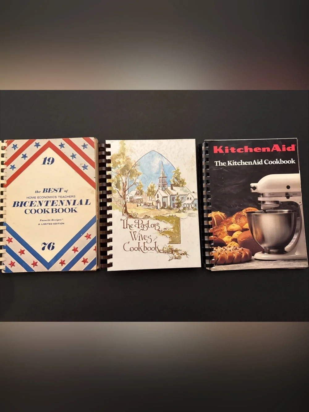 3 Spiral KitchenAid Pastors Wives HomeEc Cookbook Lot